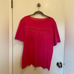 Loft pink flutter sleeve blouse